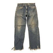 Levi&#39;s 505 Vintage 90s Straight Leg Denim Blue Jeans Mens Size 34x30 Distressed - £19.18 GBP