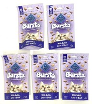 LOT OF 5  - Blue Buffalo Bursts Cat Treats Delish Liver and Beef, 2 oz Each - £10.16 GBP