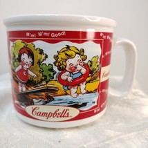 Vtg. Campbells Soup Mug Harvest Kids Sitting On A Fence &amp; Jumping On A Pool... - £12.28 GBP