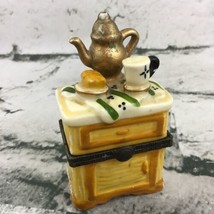 Tea Service Counter Hinged Ceramic Trinket Box Collectible  Decor - £9.34 GBP