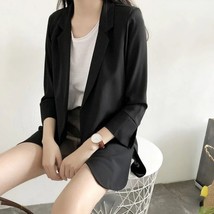 Spring Women Thin Blazers Sun Protection Suit 2022 Female Summer Black B... - £77.97 GBP