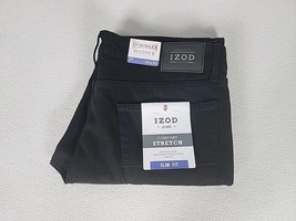 IZOD Black Sportsflex Slim Fit Straight Leg Denim Jeans 36X32 Men&#39;s IZ25... - $28.99
