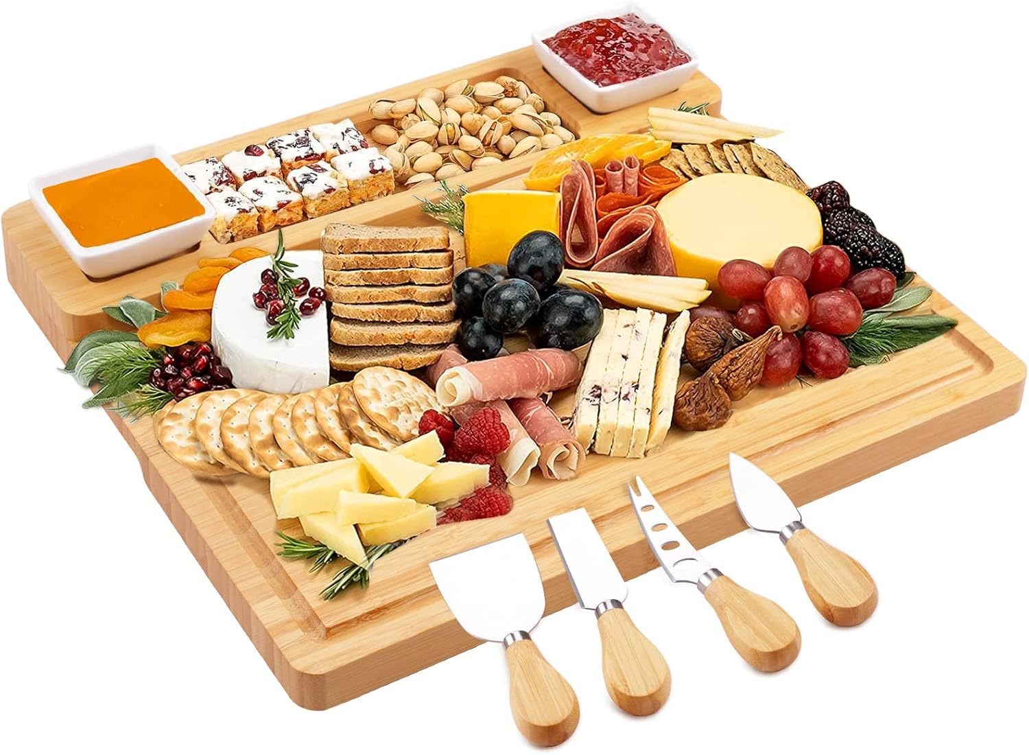 Charcuterie Boards And Knife Set - Bamboo Cheese Board -, Bridal Shower ... - $35.94