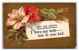 Fumetto Motto Hot Air Bicchierini i Love My Moglie Ma O You Bambino DB Cartolina - $3.03