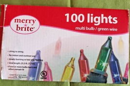 100 Merry Brite Multi-Color Christmas Mini Lights 25.5&#39; Indoor/Outdoor - £4.72 GBP