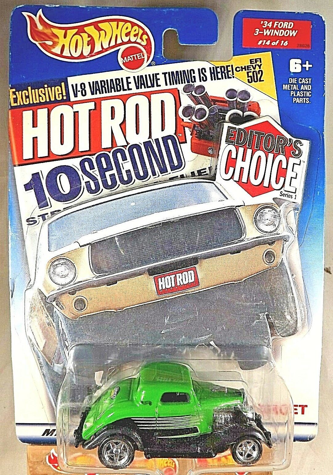 2000 Hot Wheels Target Hot Rod Editor's Choice 14/16 '34 FORD 3-WINDOW Green wRR
