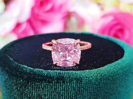 4 Ct Light Pink Diamond Engagement Ring Pink Diamond Rings 14k Rose Gold Finish - £81.01 GBP