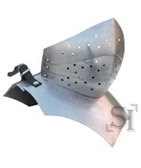 15th Century Articulated 16-Gauge Gorget with Bevor &amp; Adjustable Leather... - €72,87 EUR