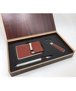 Wooden Gift Box - Business Cards Holder, Pen and Key-chain - £15.69 GBP