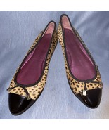 Coach Cheetah Print Genuine Haircalf &amp; Cap Toe Ballet Flat KUDOS Women S... - $2,641.95 MXN