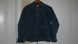 Women&#39;s Jean Jacket Arizona Size Large 14/16 100% Cotton Zip Enclosure - $36.99