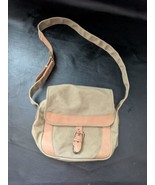 Vintage LL Bean Beige Canvas Leather Buckle Crossbody Shoulder Bag 11 x ... - $52.79 CAD
