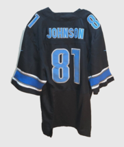 Calvin Johnson #81 Detroit Lions NFL Nike On Field Black Blue NFC Sewn Jersey 56 - £112.48 GBP