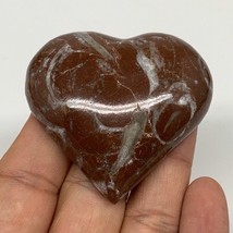 62.2g, 2&quot; x 2.2&quot;x 0.7&quot;, Natural Untreated Red Shell Fossils Half Heart @Morocco, - £5.10 GBP