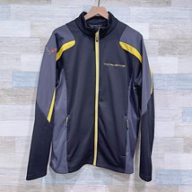 Corvette Performance Racing Jacket Black Yellow Full Zip Fleece Mens Large - $128.69