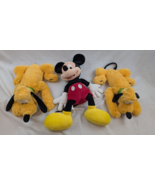 Mickey Mouse Disney Parks Plush Stuffed Toy Authentic Original 18&quot; + 2 P... - $24.74