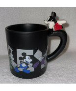 Disney Mickey Mouse Rainbow Character Mug Matte Black Cup Figure On Hand... - £15.92 GBP
