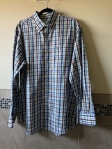 Peter Millar Cotton Blue Brown Widow Pain Long Sleeve Shirt SZ L NWOT - $1,088.76 MXN