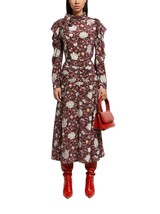 Ulla Johnson brea silk long sleeve tie bow top blouse multi Multi - $414.41 CAD