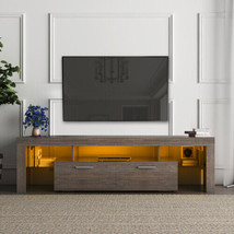 20 Minutes Quick Assembly Brown Simple Modern Tv Stand With The Toughene... - £120.16 GBP