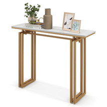 43.5 Inch Console Table with Heavy-duty Metal Frame-Golden - Color: Golden - £98.17 GBP