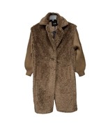 Maje Long faux fur curly coat knit sleeves size 40 US Large new with tags - $235.92 CAD
