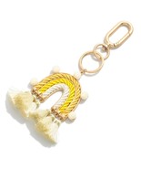Yellow Rope Rainbow Keychain Bag Purse Charm with Tassels Pom-Pom - €11,84 EUR