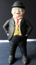 Banker Business Man Bowler Hat Cast Iron Still Coin Bank Vintage  - $750.76 MXN