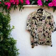 Vintage Single Stitch Tori Richard Tropical Aloha Floral Cotton Shirt Size Large - £22.94 GBP