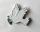 BIRD WHITE DOVE OLIVE BRANCH PEACE LAPEL PIN BADGE 1 INCH - £4.41 GBP