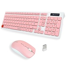 Wireless Keyboard And Mouse Combo, Quiet Full-Sized Wireless Keyboard And Adjust - £32.72 GBP