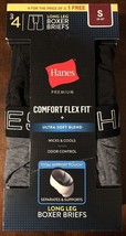 Hanes Men&#39;s Premium 4pk Long Leg Boxer Briefs with Total Support Pouch Sz S NWT - £17.63 GBP