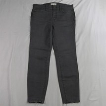Madewell 31 High Riser Skinny Distressed Hem Gray Stretch Denim Womens Jeans - £15.71 GBP