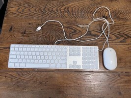 Genuine Apple Magic Keyboard A1243 Aluminum USB Wired + Apple Mighty Mouse A1152 - £23.49 GBP
