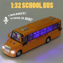 1:32 high simulation alloy school bus model child bus toy school car metal model - $27.99