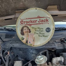 Vintage Cracker Jack Nut &#39;Americas Famous Confection&#39; Porcelain Gas &amp; Oil Sign - £98.77 GBP