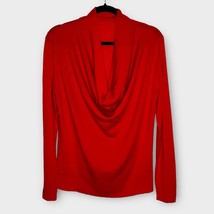 EILEEN FISHER tomato red 100% merino wool cowl neck sweater size XL - $43.54