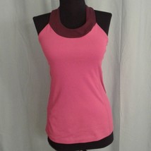 Lucy Small athletic workout tank top with shelf bra Pink Purple - £17.53 GBP