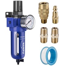 Nanpu 1/2&quot; Npt Compressed Air Filter Regulator, Zinc Alloy, 5, Metal Bra... - $51.94