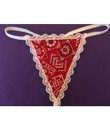 New Womens RED BANDANA Cowgirl Gstring Thong Lingerie Panties Underwear - £14.88 GBP