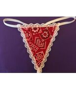 New Womens RED BANDANA Cowgirl Gstring Thong Lingerie Panties Underwear - $367.78 MXN