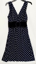 Star Vixen Women&#39;s O-Ring Sleeveless A-Line Dress Polka Dot Navy White Size M - £23.59 GBP