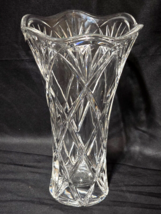 Vintage Marquis By Waterford 10&quot; Crystal Trumpet Style Vase - Honour Pattern - $59.37