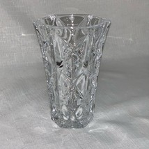 Crystal Handcut Flower Vase Cristal France Garanti 5&quot; Lead Star Cut Diamond - £46.93 GBP