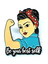 Rosie The Riveter Pin Badge Enamel Brooch - Be Your Best Self - Empowerment Gift - £3.82 GBP