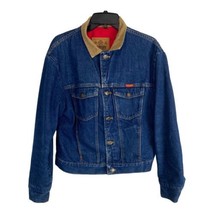 Wrangler Mens Jacket Adult Size XL Blue Denim Flannel Lined Long Sleeve ... - £49.38 GBP