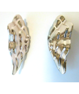 Vtg Signed Avon 1986 SILVER PLATED ENCHANTED WINGS Clip On Earrings w Bo... - $13.00