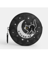 Coach Coin Case In Signature Canvas With Halloween Graphic Cat Moon ~NWT... - £53.23 GBP