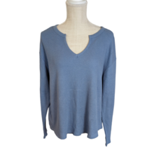 a.n.a. Women&#39;s Blue Waffle Knit Long Sleeve Stretchy Thermal Top SZ PXL - £7.97 GBP