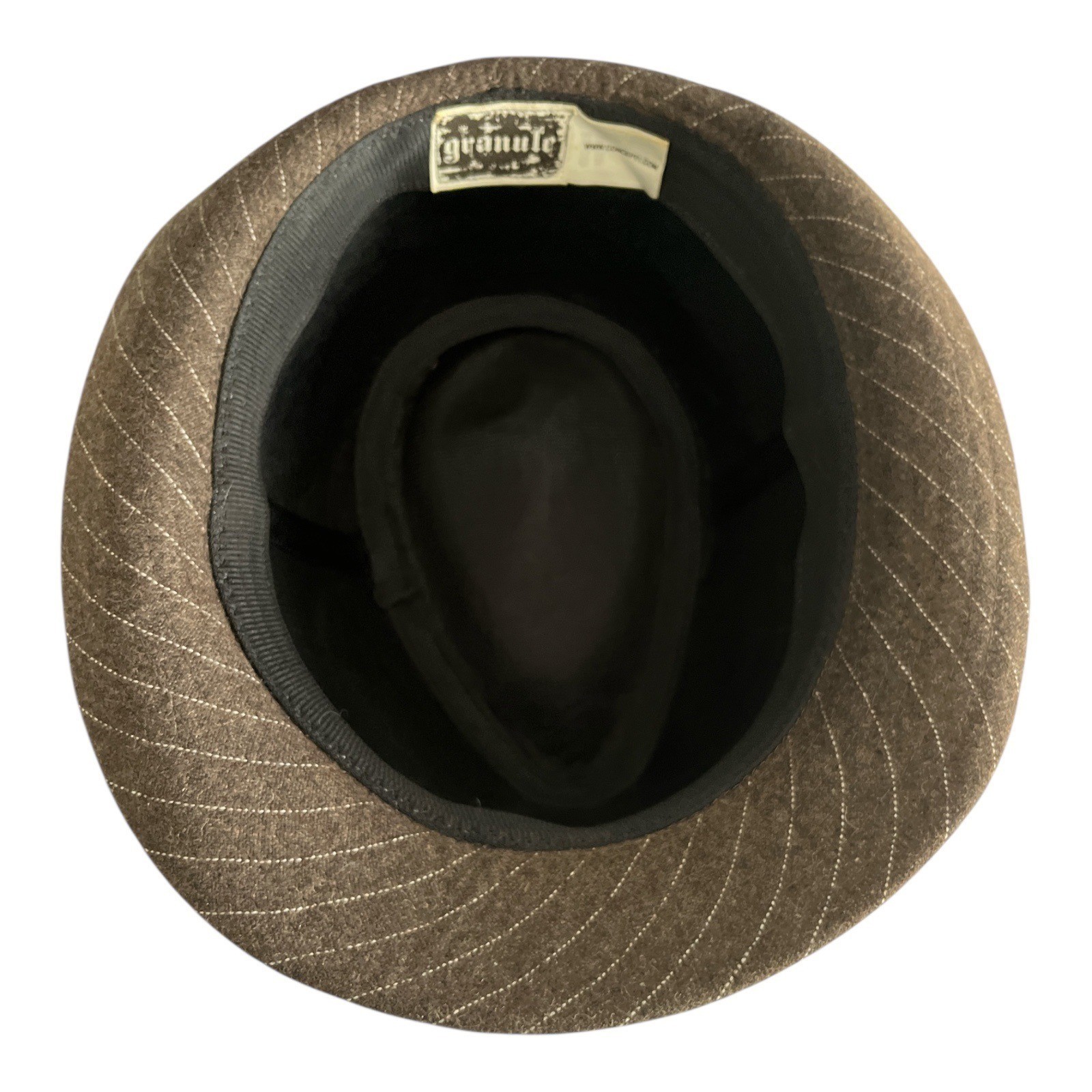 Granule by Concept 1 Brown Pinstripe Fedora Hat – Wool Blend Classic Style Y2K Item image 10